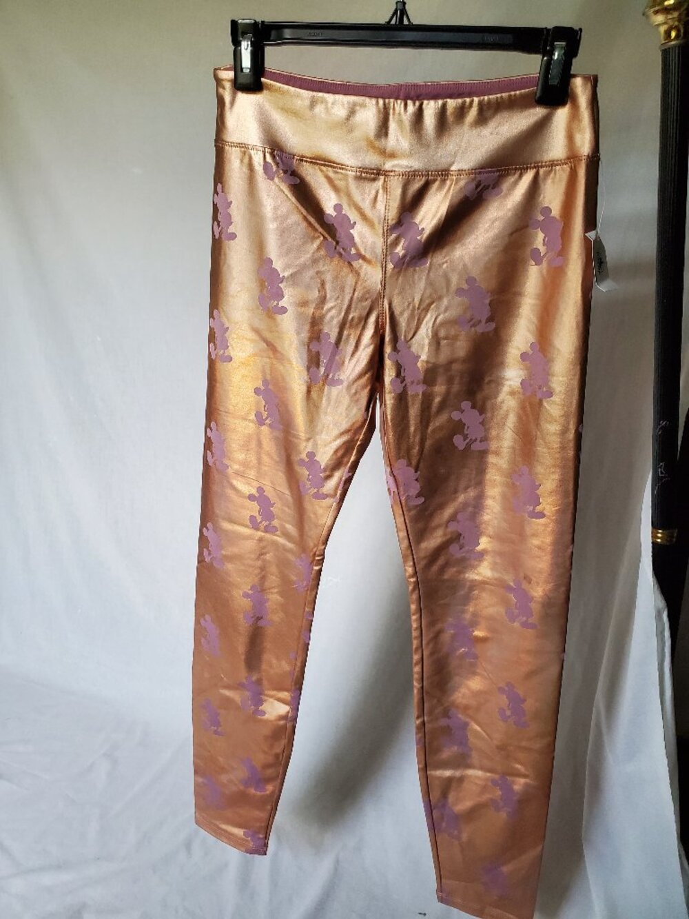Disney Mickey Mouse Rose Gold and Purple Iridescent Leggings